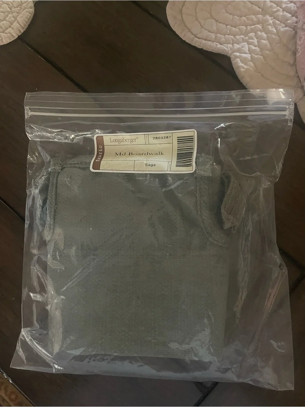 Longaberger Sage Boardwalk Fabric Liner for Medium Boardwalk